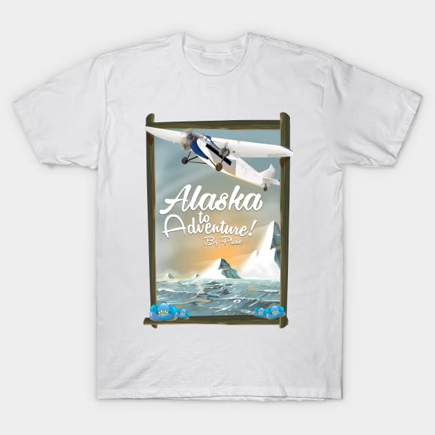 Alaska Adventure travel poster T-Shirt by nickemporium1